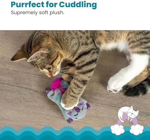Catstages Cuddle Pal Unicorn Soothing Plush Purple Cat Toy, 8.5" x 5.5"