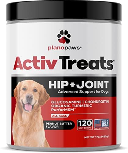Glucosamine for Dogs Hip and Joint Supplement - Arthritis Support 120 Chews