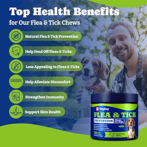 Flea & Tick Prevention for Dogs Chewables,Dog Immune Support Supplement