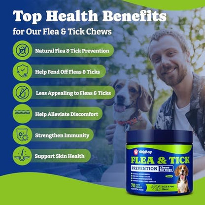 Flea & Tick Prevention for Dogs Chewables,Dog Immune Support Supplement