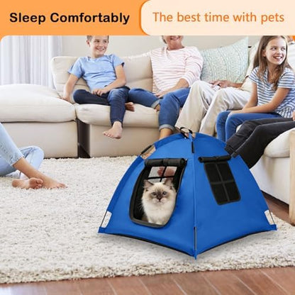 Portable Pet Tent, Full-Enclosure Zippered Mesh, Indoor & Outdoor
