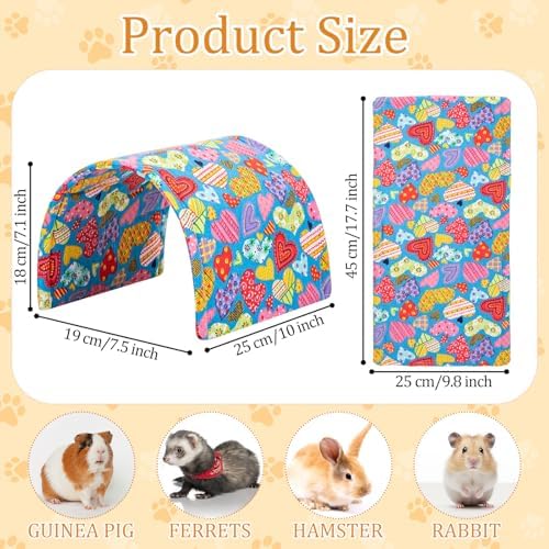BreezeHug 4 Pcs Guinea Pig Tunnel Foldable Rabbit Hideout Washable and Soft Bunny Hide House Ferret Tunnel Toys Cage Accessories for Small Animal Hamster Hedgehogs Chinchilla(Vivid Mix)