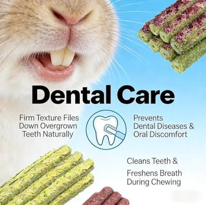 Chew Treat Rabbit Toys for Teeth Health, Natural Bunny Enrichment Toys for Boredom & Stress Relief, Keep Busy Toys for Guinea Pig Chinchilla Hamster Rat Gerbil Degu (29Pcs 5 Flavors)