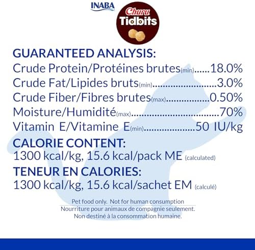 INABA Churu Tidbits Chewy Cat Treats, Tuna Salmon, 8ct