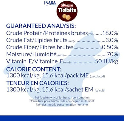 INABA Churu Tidbits Chewy Cat Treats, Tuna Salmon, 8ct
