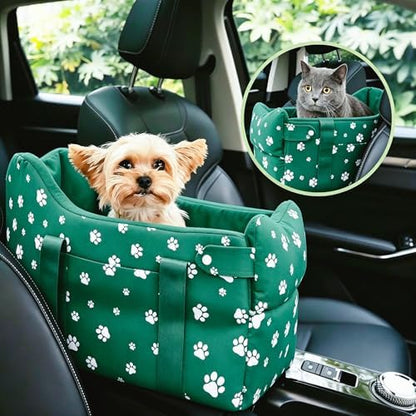 Small Dog Car Seat for Center Console, Wilderness Green