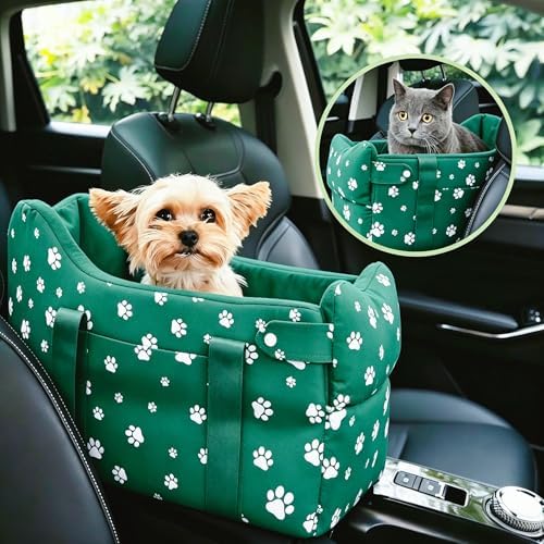 Small Dog Car Seat for Center Console, Wilderness Green