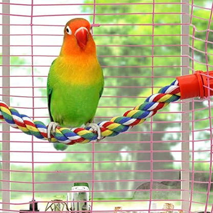 Mygeromon Bird Rope Perches Cage Climbing Accessories(31.5inch Plastic nut)