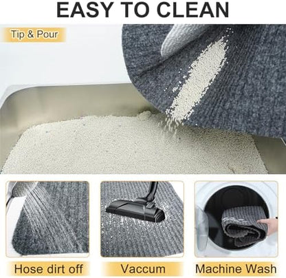 BEAUTYZOO Cat Litter Mat, 32" x 45" Large Litter Trapping Mat, Waterproof