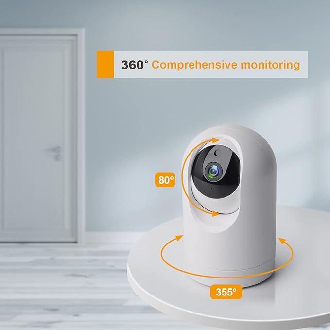 Indoor Security Camera Wireless, 2K Smart Home IP Camera 2.4G/5G Dual-Band WiFi Connection, Two-Way Audio, AI Human Motion Detection, Night Vision, App Remote Control - White (QC21S)