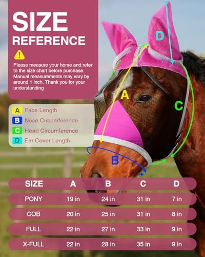 Hilltown Fly Mask for Horse with Ears - Cob, Pink