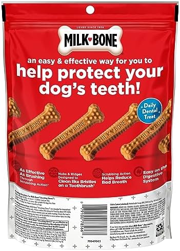 Milk-Bone Brushing Chews, Large, Original Flavor, 30 Dental Treats