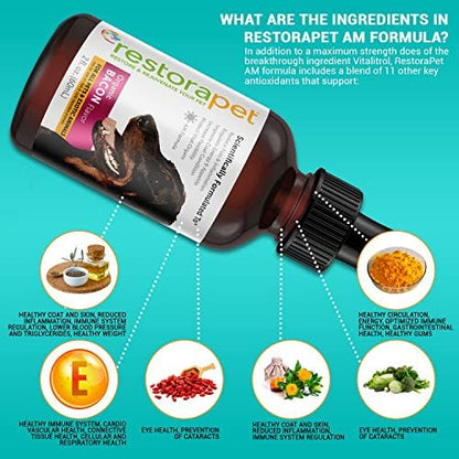 RestoraPet AM Daily Antioxidant Supplement for Dogs & Cats, Bacon, 2-Pack