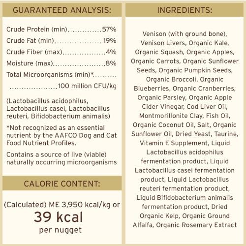 Primal Freeze Dried Raw Cat Food Nuggets, Venison, 14 oz