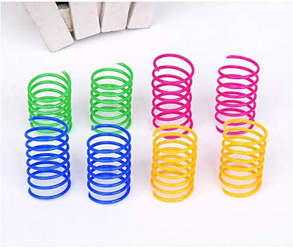 ISMARTEN Cat Spring Toy (60 Pack), Cat Kittens Toys Plastic Coil Spiral Springs for Swatting, Biting, Hunting, and Active Healthy Play (Random Color)