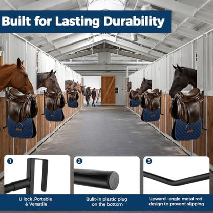 6 Pack Portable Saddle Rack,Heavy Duty Removable Saddle Rack Stand Double Saddle Rack for English and Western Style Saddles