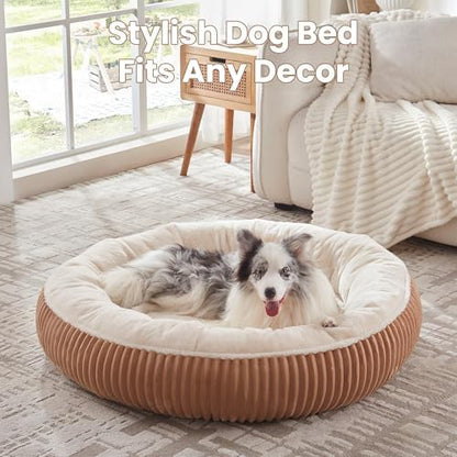 45 inches Calming Donut Dog Bed for Extra Large Dogs,Mocha