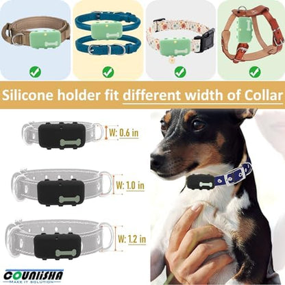 2 Pack Silicone Holder Compatible for Tractive XL GPS Tracker (Black,Green)