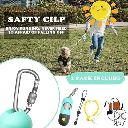 YUCHIYA Dog Poop Bag Holder Dispenser with LED Flashlight(Mint Green)