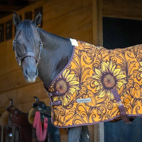 Jeffers Expression Standard Neck Fleece Cooler Horse Blanket, 87" – Lightweight Breathable Polyester Fleece Horse Cooler for Moisture Control, Drying, Layering, All Year Round Use - Equestrian Toile