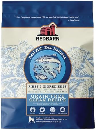 Redbarn Kibble Grain Free Ocean Recipe, Premium Dog Food, 22 lbs