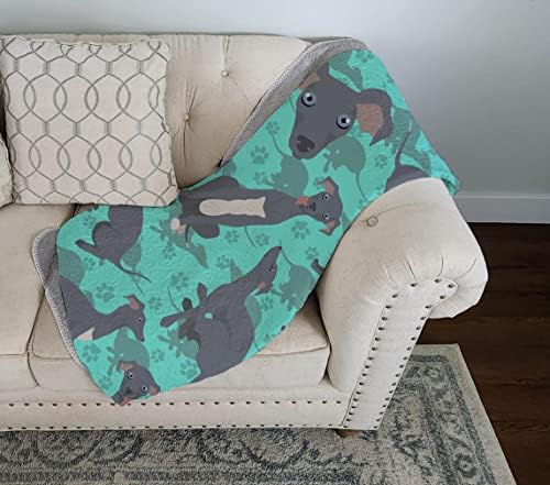 Caroline's Treasures MLM1044LQB Italian Greyhound Quilted Blanket 50x60 Artwork Pattern Quilted Throw Blanket for Bed, Couch, Sofa, Soft and Lightweight