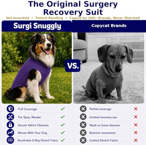Surgi Snuggly Dog Surgery Recovery Suit, Cone Alternative, Spay/Neuter LL