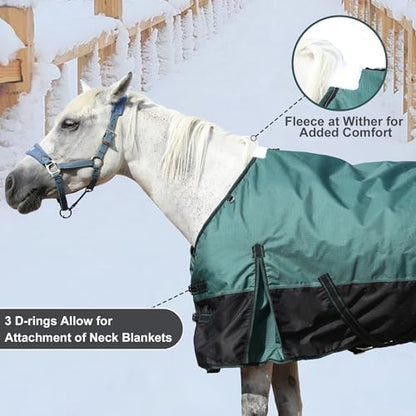 1200D Horse Blanket, 200g Medium Weight Waterproof Winter Turnout