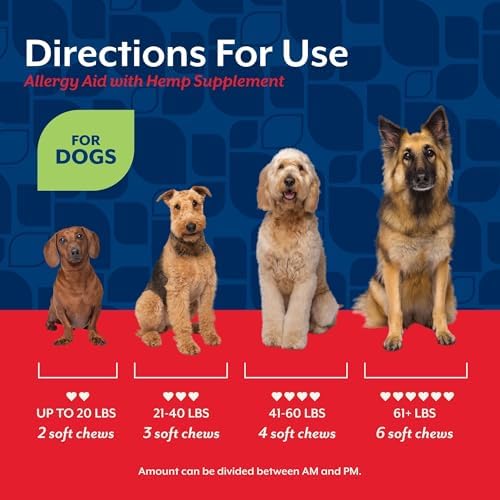 NaturVet Hemp Allergy Aid Supplement for Dogs - 60 Soft Chews