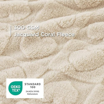 Bedsure Ultra Soft Dog Blankets for Large Dogs 300GSM Fleece, 50x60 White