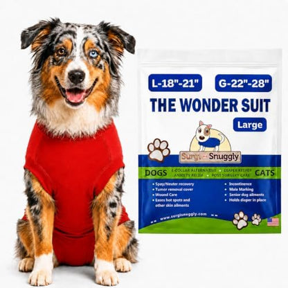 Surgi Snuggly Dog Surgery Recovery Suit, Cone Alternative, Spay/Neuter L