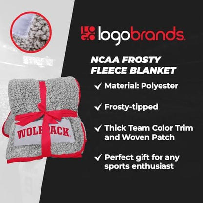 Logo Brands Officially Licensed NCAA Unisex Frosty Fleece Blanket, One Size, Team Color