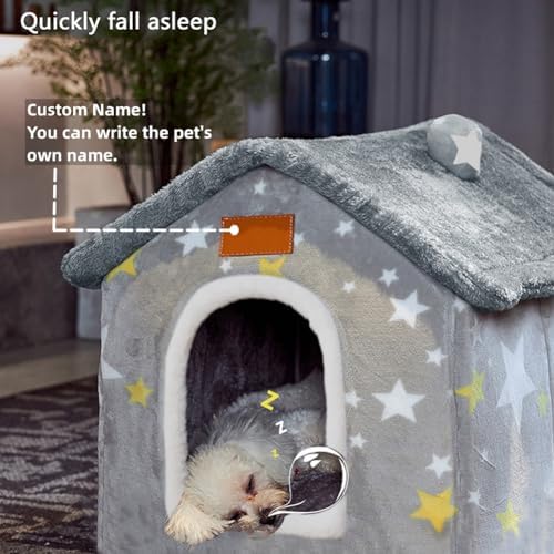 BXEBUI Dog House Indoor Memory Sponge, Foldable Dog House Kennel Bed Mat with Cushion for Small Medium Large Dogs Cats, Winter Warm Cat Nest Puppy Cave Sofa Pet Products (XL)
