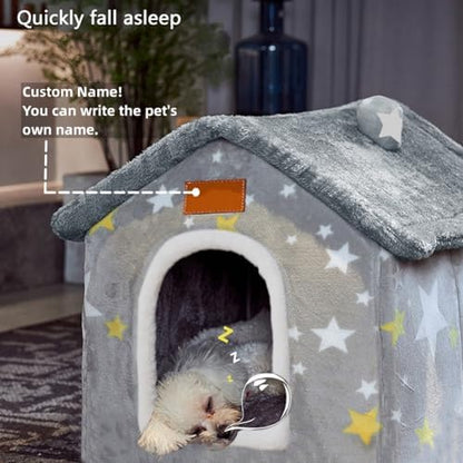 BXEBUI Dog House Indoor Memory Sponge, Foldable Dog House Kennel Bed Mat with Cushion for Small Medium Large Dogs Cats, Winter Warm Cat Nest Puppy Cave Sofa Pet Products (XL)