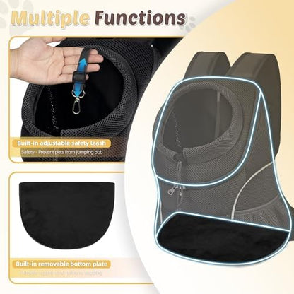 WOYYHO Pet Dog Carrier Backpack, Ventilated Small Dog Front Backpack
