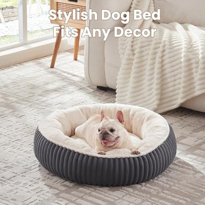 30 inches Calming Donut Dog Bed for Medium Dogs,Charcoal