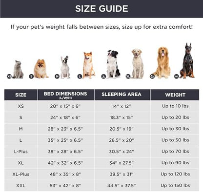Bedsure Orthopedic Dog Beds Large Sized Dog - Washable Large Dog Cat Bed Waterproof, Comfort Dogs Couch Sofa with Washable Removable Cover, Pet Bed with Nonskid Bottom, Argyle Black-Checks, 35"