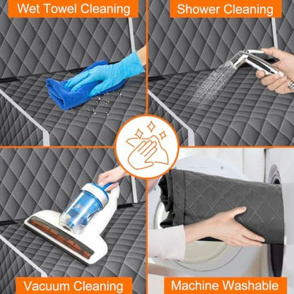 Dog Car Seat Cover for Back Seat, Fits Cars/SUVs/Trucks, M-Charcoal Grey