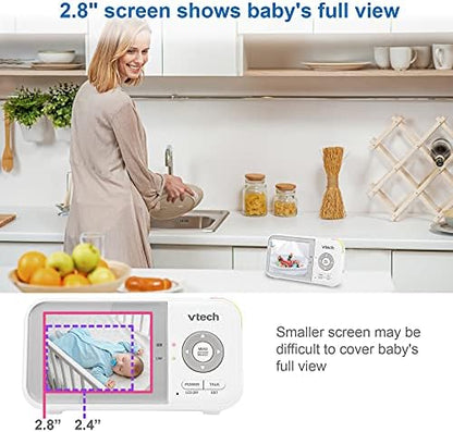 VTech Baby Monitor, No WiFi Secure Transmission – 19-Hour Battery, 2.8" Screen, Pan Tilt Zoom, Night Vision, 1000ft Range, Temperature Sensor, 2-Way Talk | VM923