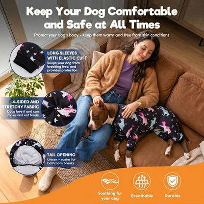 LovinPet Dog Clothes, Pajamas for Dogs XL, Wild Horses Galloping Print, XL
