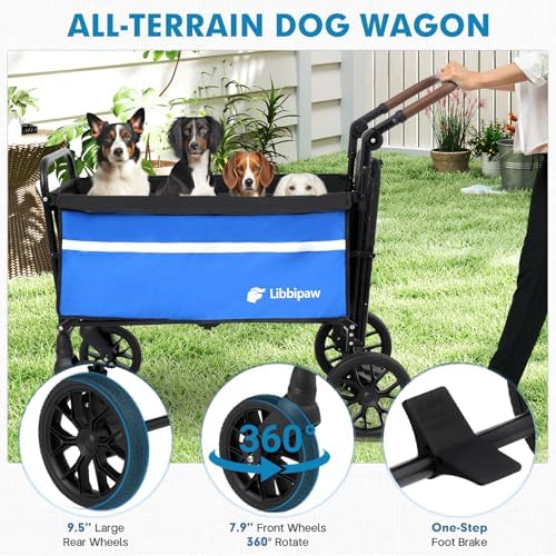 Foldable Dog Wagon for Medium & Large Dogs, Outdoor Pet Wagon