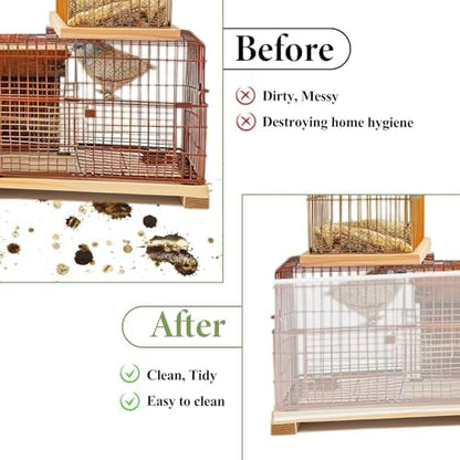Trinkrittey Bird Cage Seed Catcher White Bird Cage Net Cover Adjustable Birds Cages Netting Seed Catcher Stretchy Birds Cages Guard for Parrot Enclosures