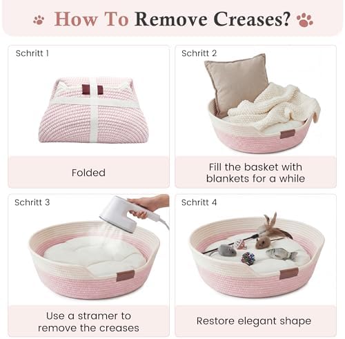 YOUDENOVA Cat Bed, Stimulicat Handwoven Cat Basket with Cushion