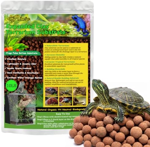 Riare 10LBS Organic Expanded Clay Balls Terrarium Substrate for Reptiles