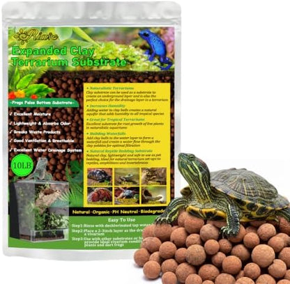 Riare 10LBS Organic Expanded Clay Balls Terrarium Substrate for Reptiles