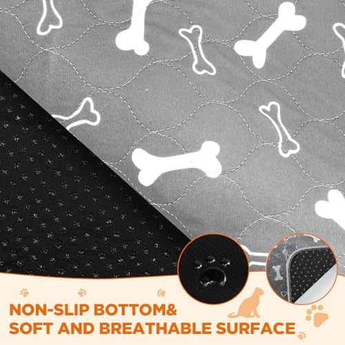 Washable Pee Pad for Dogs, 2 Pack Large Reusable Puppy Pads, 48"x48"
