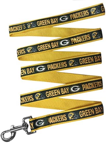 NFL PET Leash Green Bay Packers Dog Leash, Large Football Team Leash for Dogs & Cats. A Shiny & Colorful Cat Leash & Dog Leash Licensed by The NFL