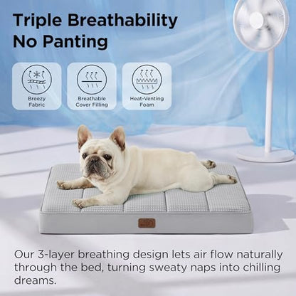 Bedsure Cooling Dog Bed Medium Size Dog,Breathable Pet Summer Bed, 30 Inch