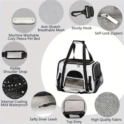Cat Carrier Bag, Airline Approved Soft Carrier for Cats & Small Dogs