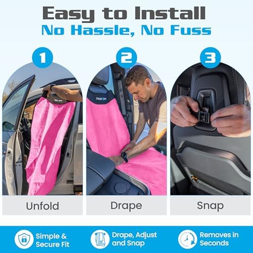 HAPPEGEAR Happeseat Waterproof Car Seat Cover & Protector, Pink